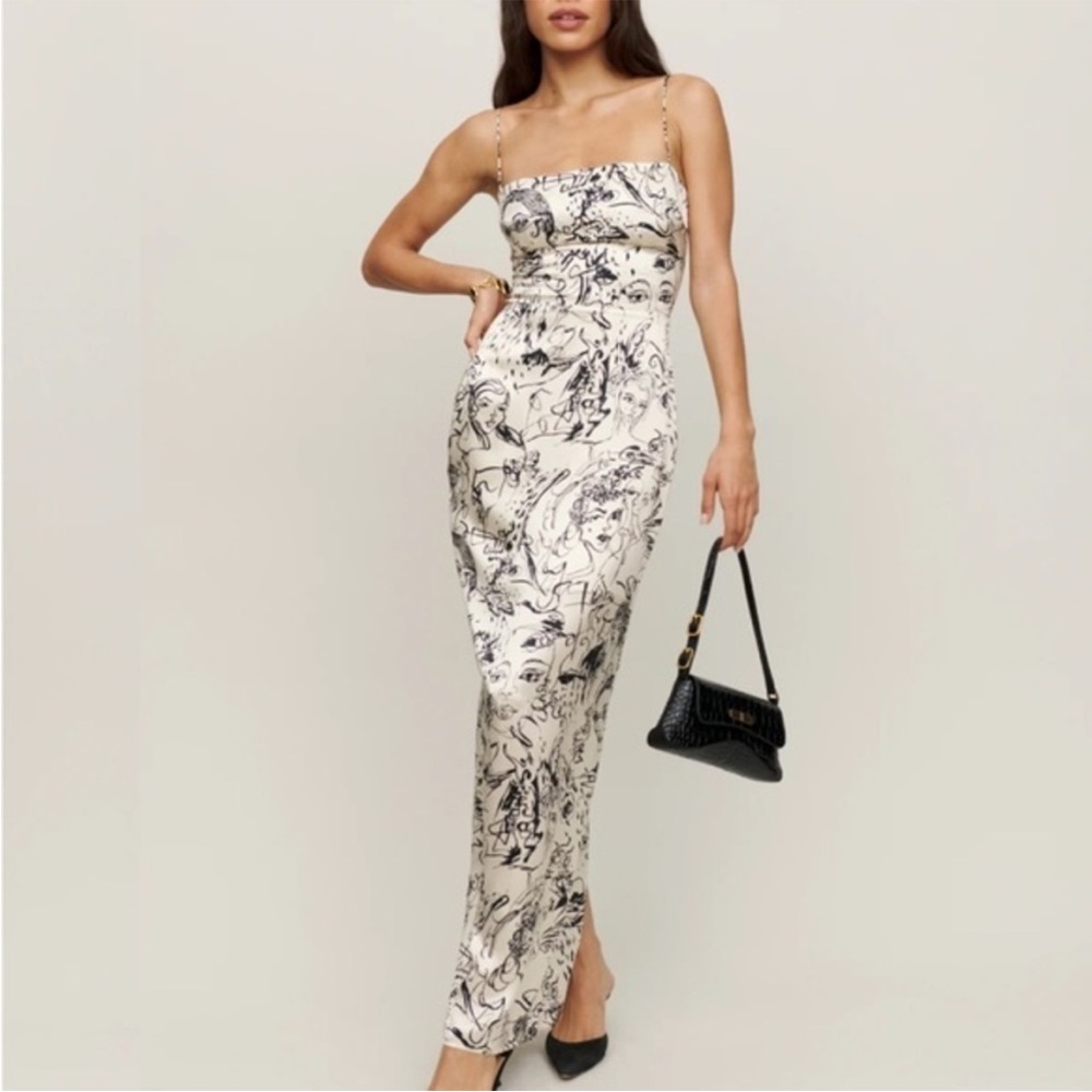 NWOT Reformation Frankie Silk Dress in Vogue Size 6